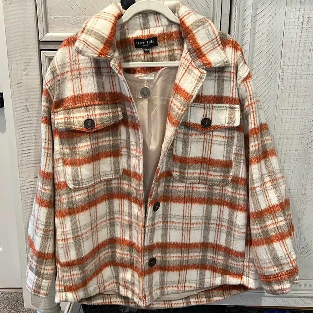 Never worn rust plaid shacket